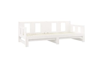 beBasic Uttrekkbar dagseng hvit heltre furu 2x(90x200) cm - Hvit - Møbler - Sofaer - Dagsenger