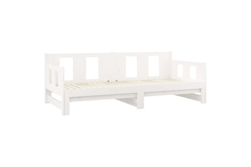 beBasic Uttrekkbar dagseng hvit heltre furu 2x(90x200) cm - Hvit - Møbler - Sofaer - Dagsenger