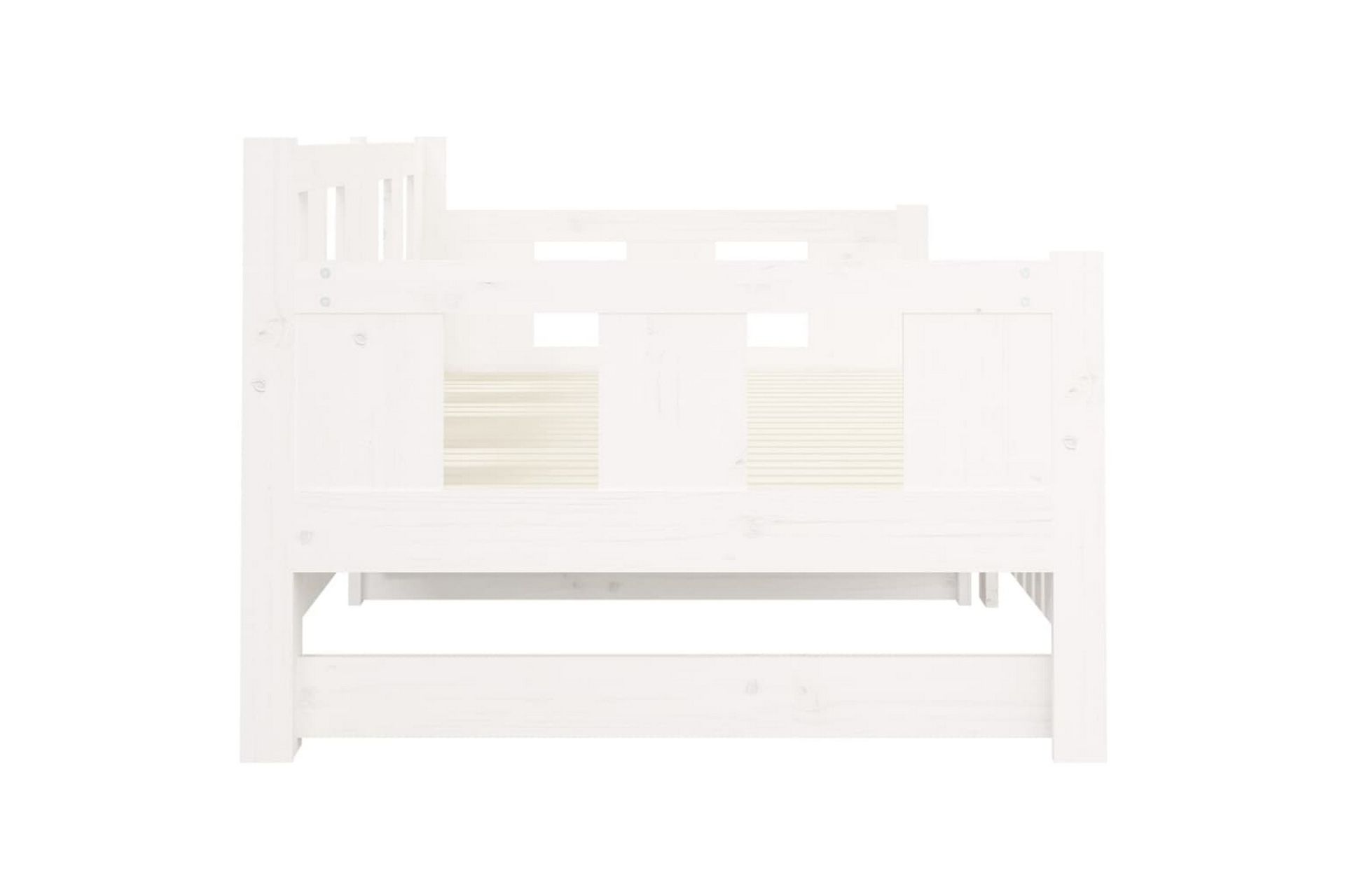 beBasic Uttrekkbar dagseng hvit heltre furu 2x(90x200) cm - Hvit - Møbler - Sofaer - Dagsenger