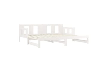 beBasic Uttrekkbar dagseng hvit heltre furu 2x(90x200) cm - Hvit - Møbler - Sofaer - Dagsenger