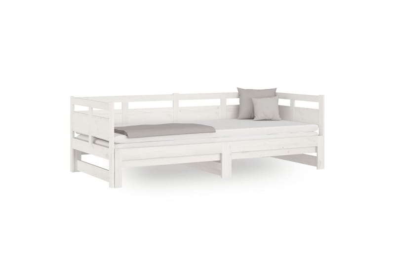 beBasic Uttrekkbar dagseng hvit heltre furu 2x(90x200) cm - Hvit - Møbler - Sofaer - Dagsenger