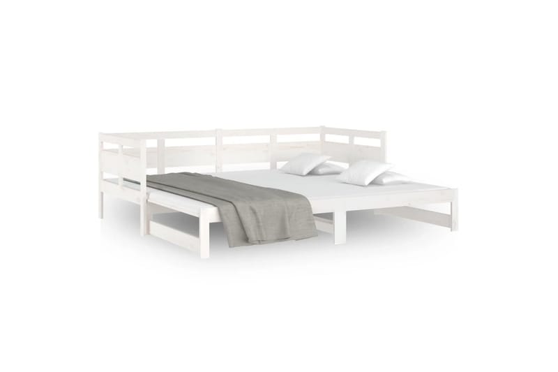 beBasic Uttrekkbar dagseng hvit heltre furu 2x(90x200) cm - Hvit - Møbler - Sofaer - Dagsenger