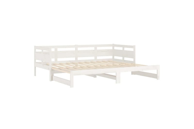beBasic Uttrekkbar dagseng hvit heltre furu 2x(90x200) cm - Hvit - Møbler - Sofaer - Dagsenger