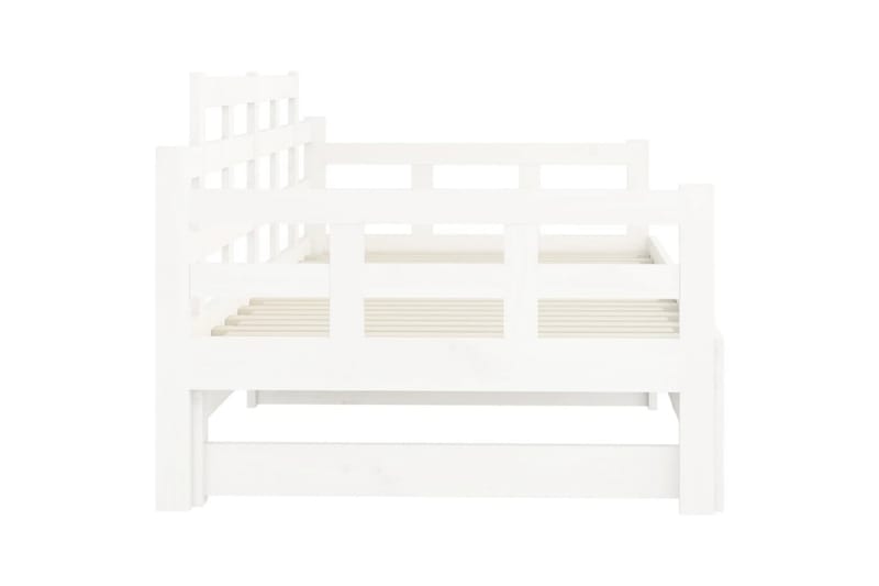 beBasic Uttrekkbar dagseng hvit heltre furu 2x(90x200) cm - Hvit - Møbler - Sofaer - Dagsenger