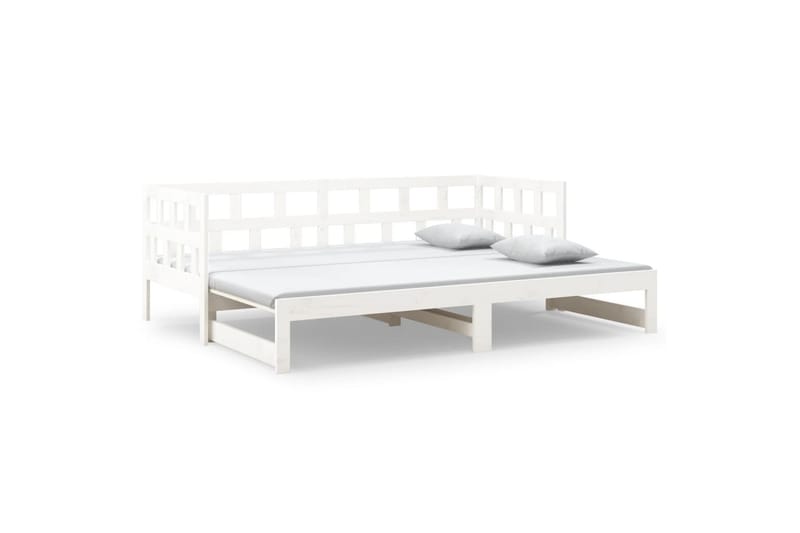 beBasic Uttrekkbar dagseng hvit heltre furu 2x(90x200) cm - Hvit - Møbler - Sofaer - Dagsenger