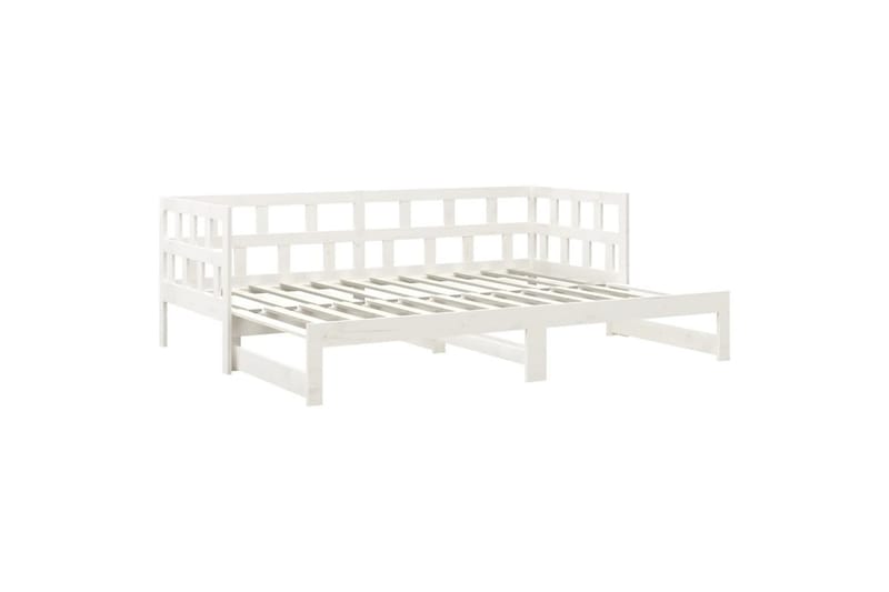 beBasic Uttrekkbar dagseng hvit heltre furu 2x(90x200) cm - Hvit - Møbler - Sofaer - Dagsenger
