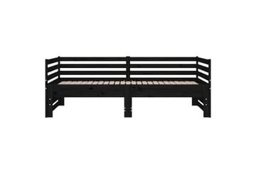 beBasic Uttrekkbar dagseng svart 2x(80x200) cm heltre furu - Svart - Møbler - Senger - Sengeramme & sengestamme