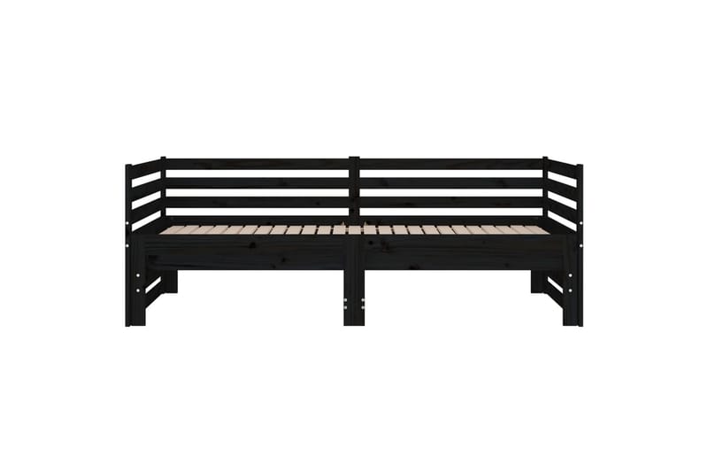beBasic Uttrekkbar dagseng svart 2x(80x200) cm heltre furu - Svart - Møbler - Senger - Sengeramme & sengestamme