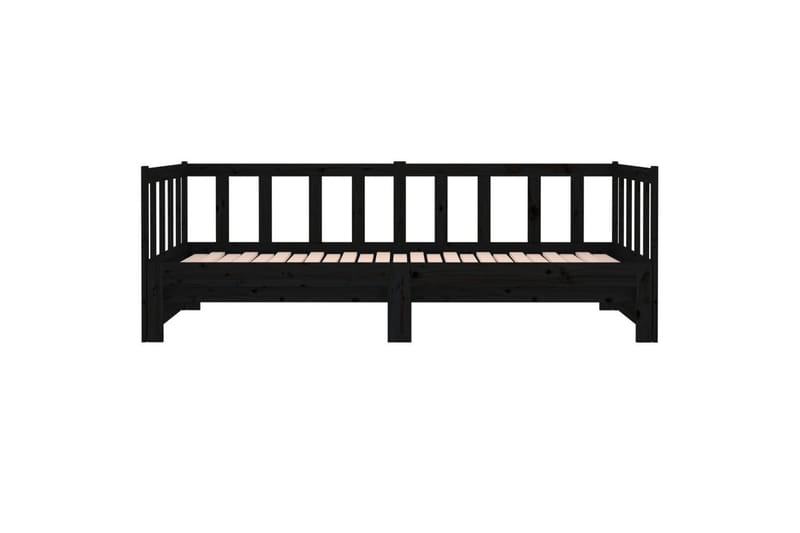 beBasic Uttrekkbar dagseng svart 2x(90x190) cm heltre furu - Svart - Møbler - Senger - Sengeramme & sengestamme