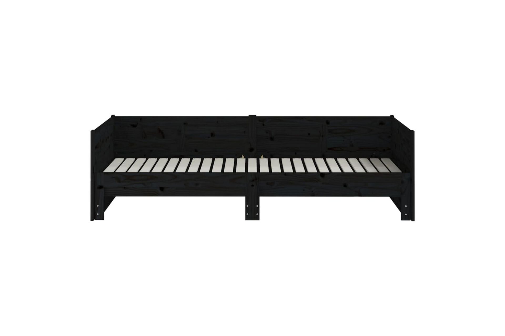 beBasic Uttrekkbar dagseng svart heltre furu 2x(80x200) cm - Svart - Møbler - Senger - Sengeramme & sengestamme