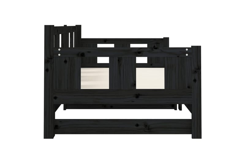 beBasic Uttrekkbar dagseng svart heltre furu 2x(80x200) cm - Svart - Møbler - Sofaer - Dagsenger