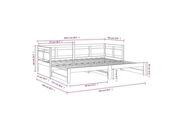 beBasic Uttrekkbar dagseng svart heltre furu 2x(80x200) cm - Svart - Møbler - Sofaer - Dagsenger