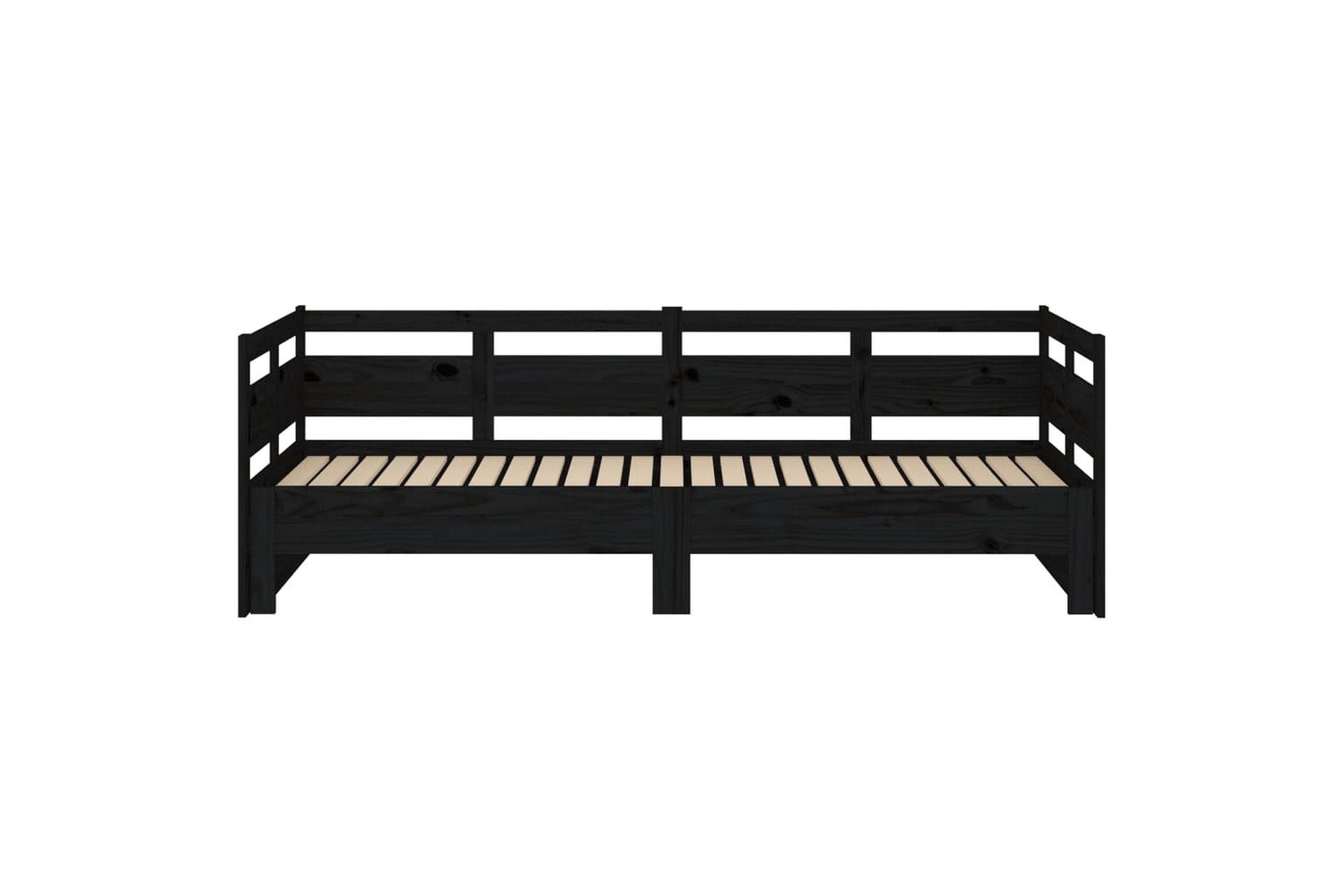 beBasic Uttrekkbar dagseng svart heltre furu 2x(80x200) cm - Svart - Møbler - Sofaer - Dagsenger