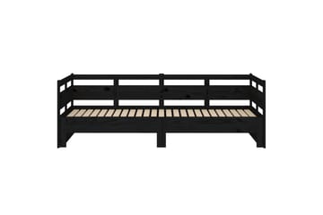 beBasic Uttrekkbar dagseng svart heltre furu 2x(80x200) cm - Svart - Møbler - Sofaer - Dagsenger