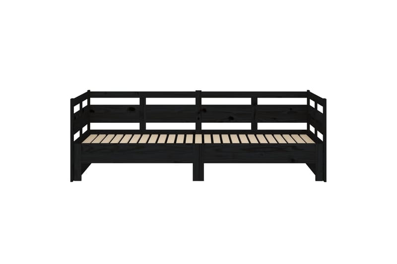 beBasic Uttrekkbar dagseng svart heltre furu 2x(80x200) cm - Svart - Møbler - Sofaer - Dagsenger