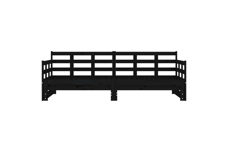 beBasic Uttrekkbar dagseng svart heltre furu 2x(80x200) cm - Svart - Møbler - Senger - Sengeramme & sengestamme