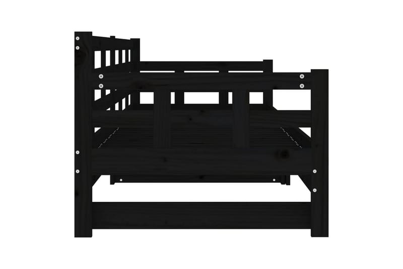 beBasic Uttrekkbar dagseng svart heltre furu 2x(80x200) cm - Svart - Møbler - Senger - Sengeramme & sengestamme