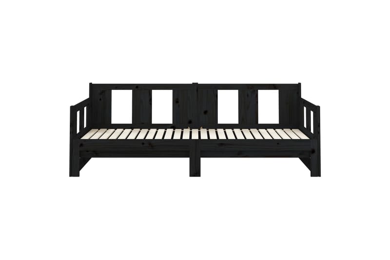 beBasic Uttrekkbar dagseng svart heltre furu 2x(90x190) cm - Svart - Møbler - Sofaer - Dagsenger