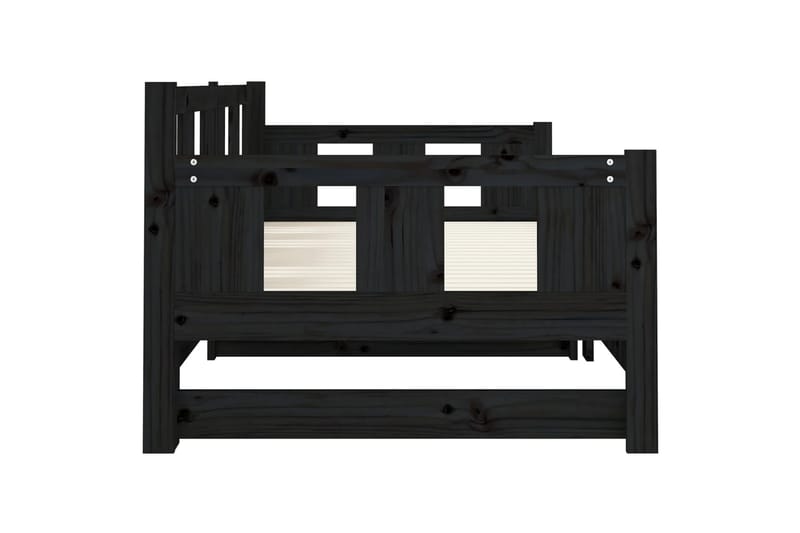 beBasic Uttrekkbar dagseng svart heltre furu 2x(90x190) cm - Svart - Møbler - Sofaer - Dagsenger