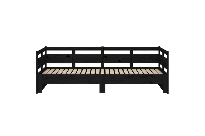 beBasic Uttrekkbar dagseng svart heltre furu 2x(90x190) cm - Svart - Møbler - Sofaer - Dagsenger