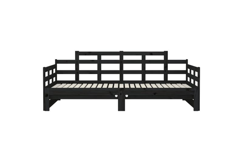 beBasic Uttrekkbar dagseng svart heltre furu 2x(90x200) cm - Svart - Møbler - Sofaer - Dagsenger