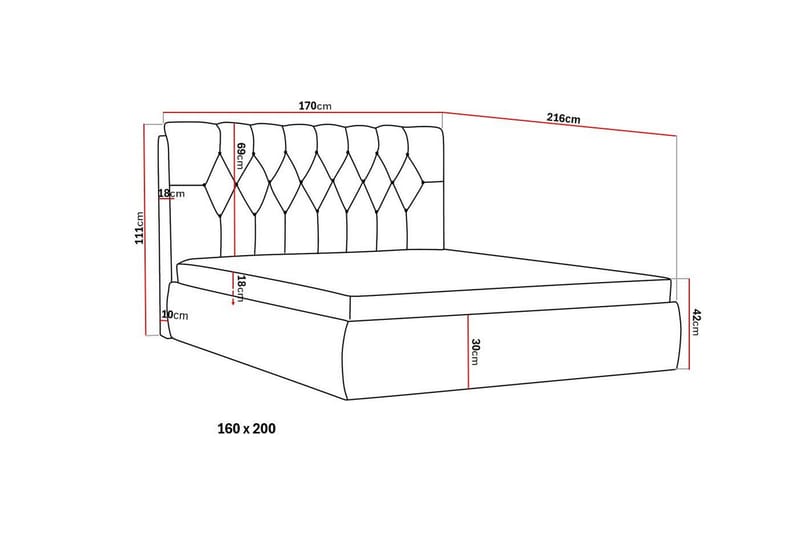 Bedford Sengpakke med Oppbevaring 160x200 cm - Beige - Møbler - Senger - Komplett sengepakke