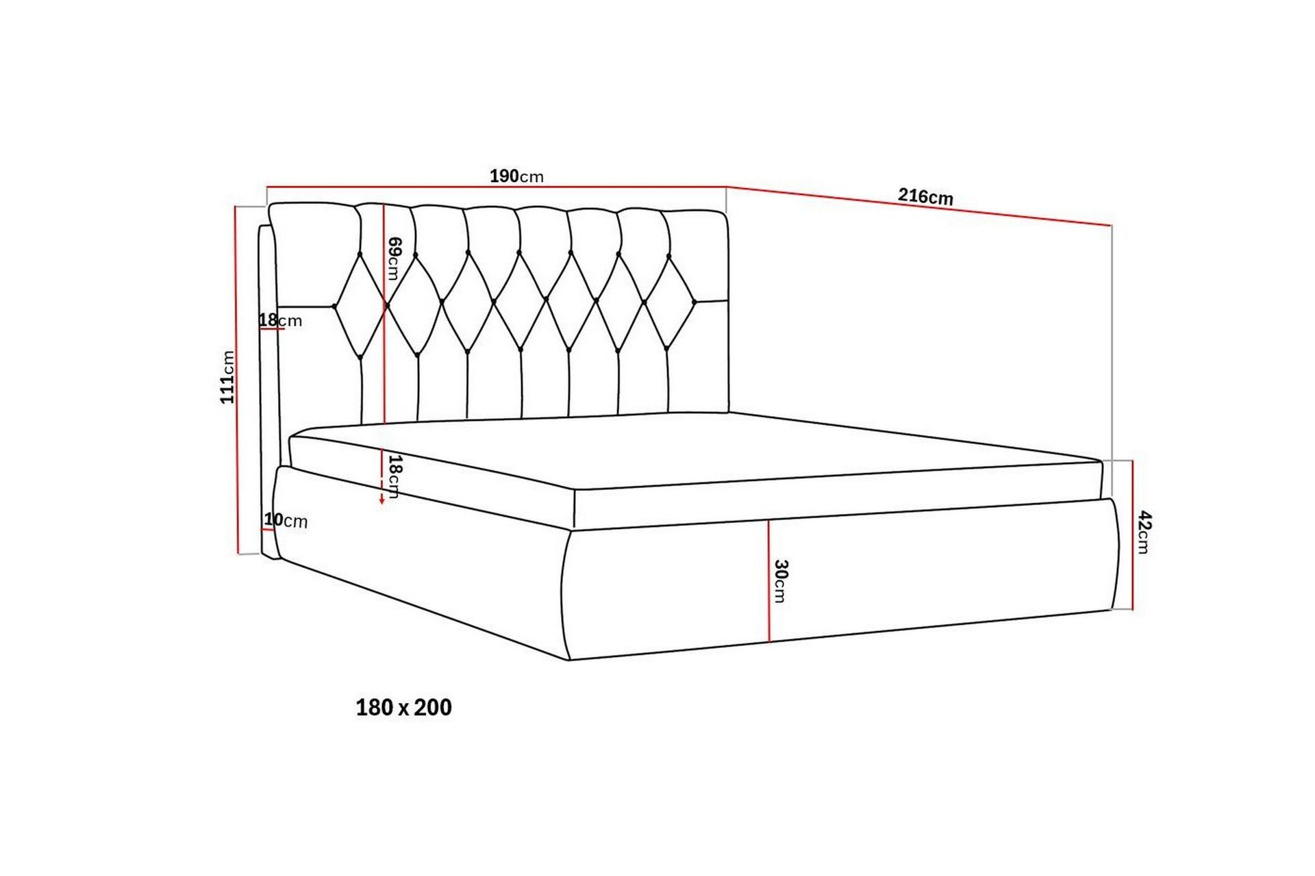 Bedford Sengpakke med Oppbevaring 180x200 cm - Lyse brun - Møbler - Senger - Komplett sengepakke