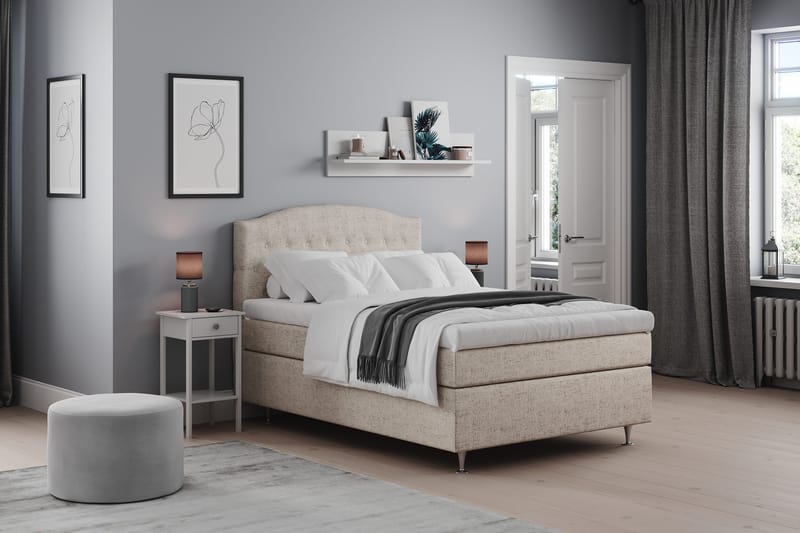 Belda Kontinentalseng 140x200 Fast - Beige - Møbler - Senger - Kontinentalsenger