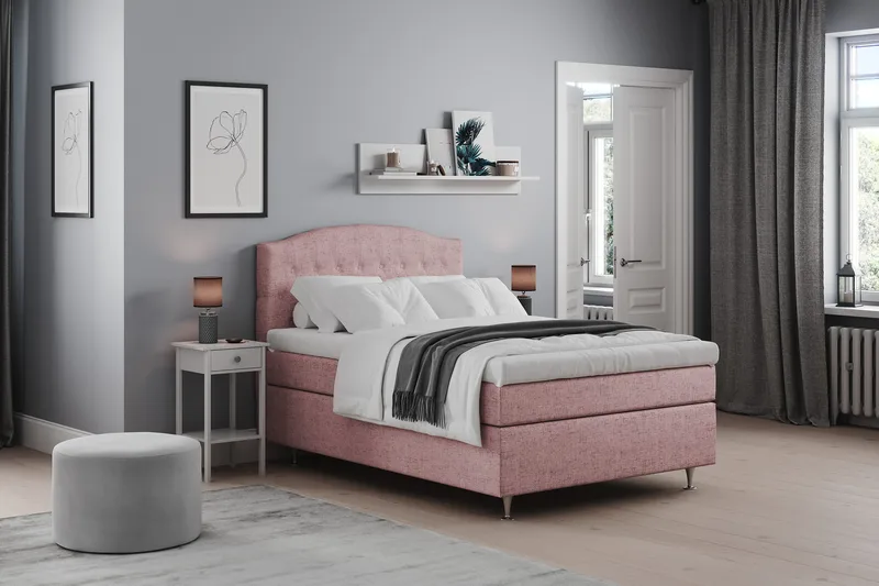 Belda Sengepakke 140x200 Medium - Rosa - Møbler - Senger - Komplett sengepakke