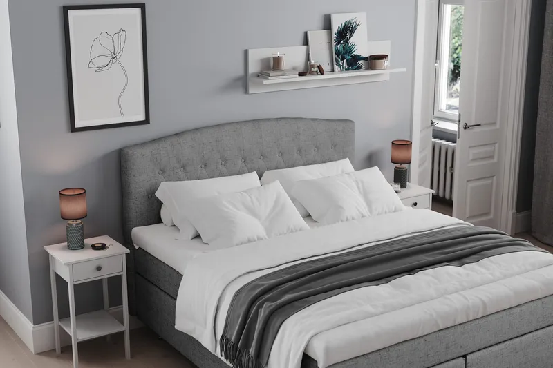 Belda Sengepakke 160x200 Fast - Grå - Møbler - Senger - Komplett sengepakke