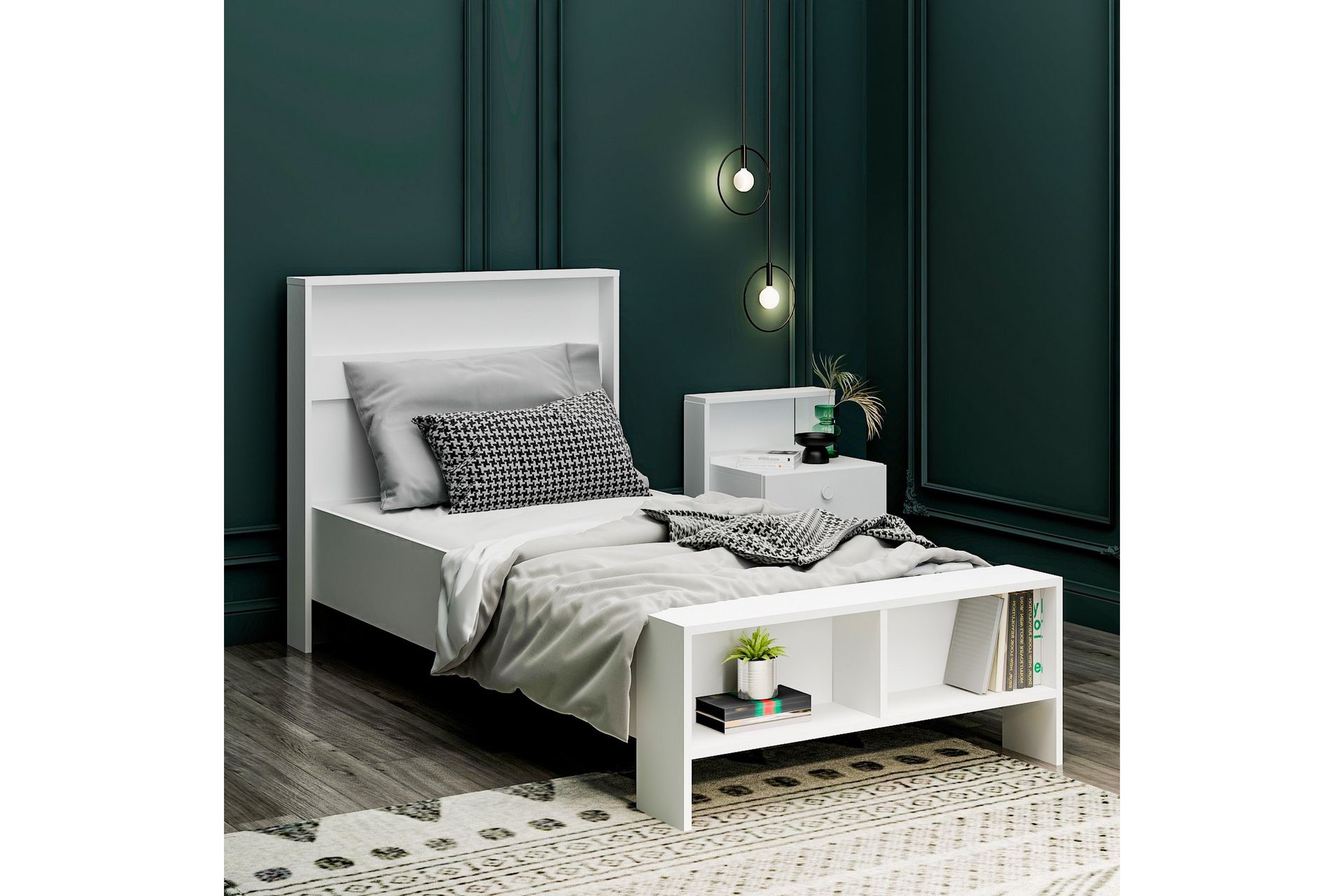 Berdez Sengeramme 99x215 cm - Hvit - Møbler - Senger - Sengeramme & sengestamme