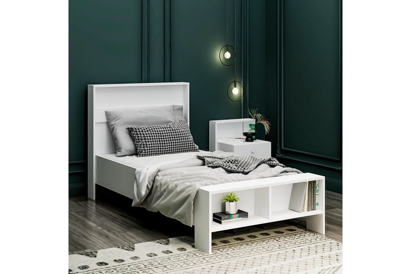Berdez Sengeramme 99x215 cm - Hvit - Møbler - Senger - Sengeramme & sengestamme