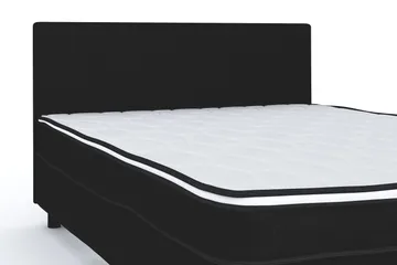 Billingen Komplett Sengepakke – Kontinentalseng 140x200 cm i Stoff med Sengegavl + Overmadrass med Fasthetsgrad Medium - Svart - Møbler - Senger - Enkeltsenger