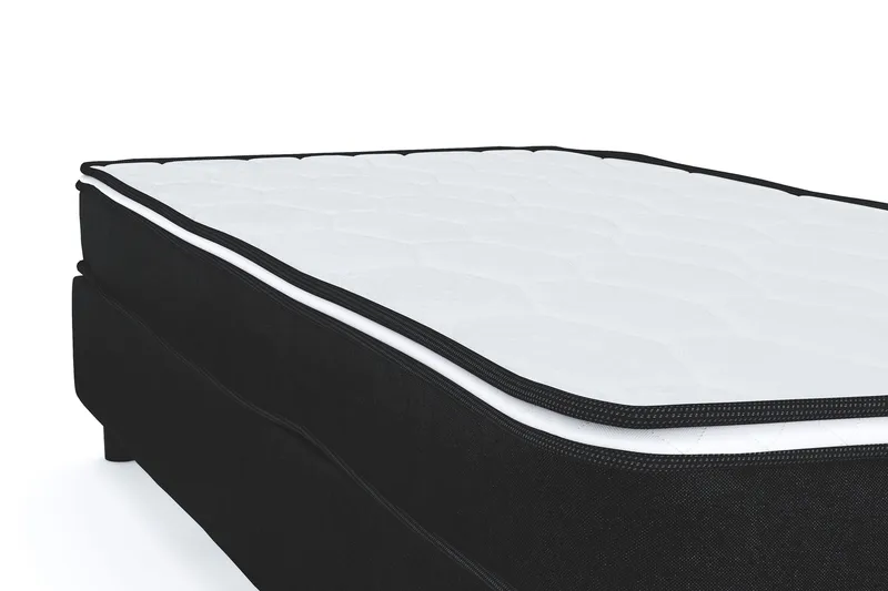 Billingen Kontinentalseng 90x200 cm i Stoff med Fasthetsgrad Medium - Svart - Møbler - Senger - Enkeltsenger