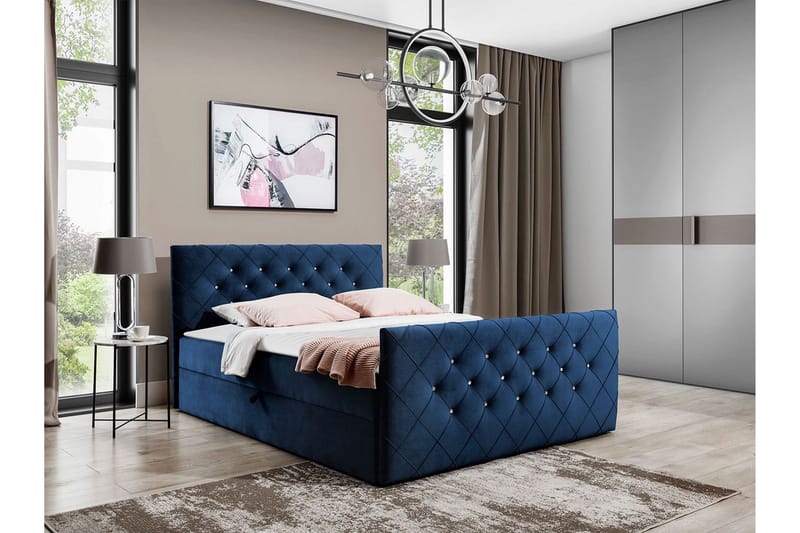 Boisdale Sengeramme 120x200 cm - Mørkeblå - Sengeramme & sengestamme