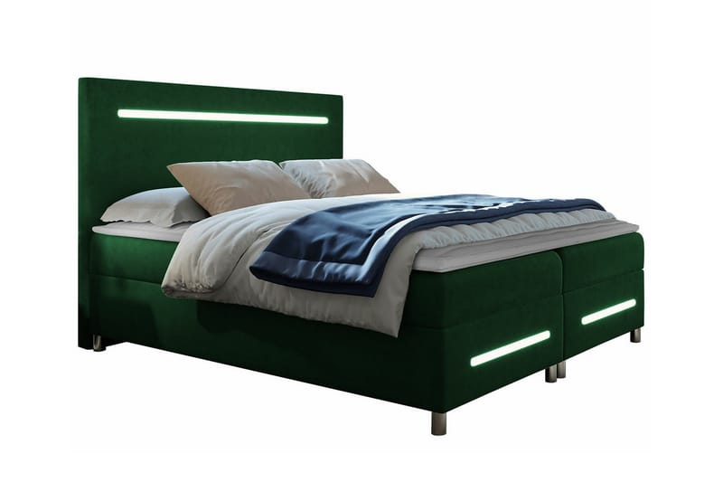 Boisdale Sengeramme 140x200 cm - Mørkegrønn - Sengeramme & sengestamme