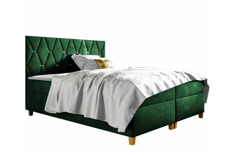 Boisdale Sengeramme 160x200 cm - Mørkegrønn - Sengeramme & sengestamme