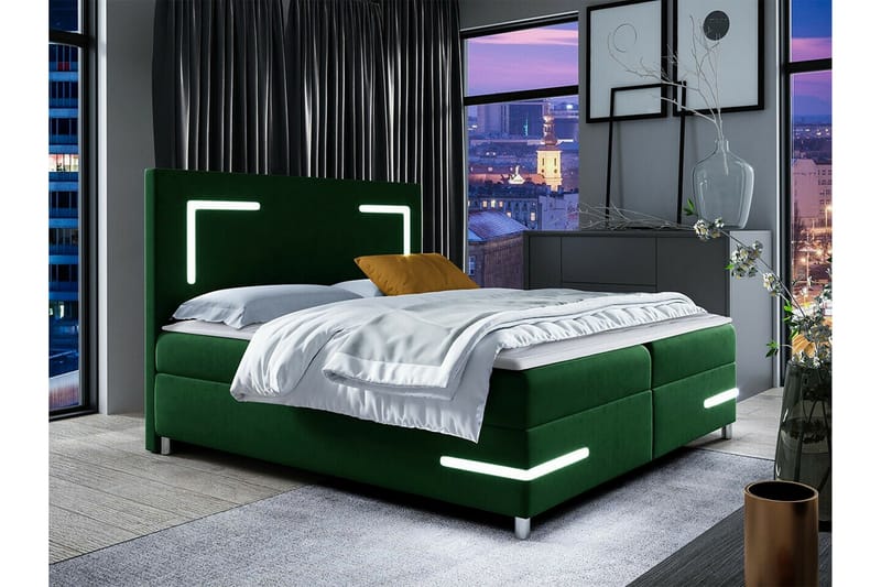 Boisdale Sengeramme 200x200 cm - Mørkegrønn - Sengeramme & sengestamme