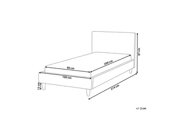 Bossom Sengeramme 90x200 cm i Fløyel med Sengegavl - Grønn - Møbler - Senger - Sengeramme & sengestamme