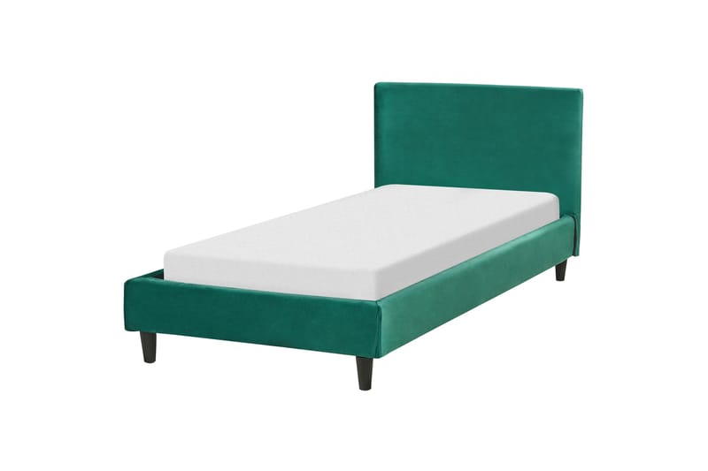 Bossom Sengeramme 90x200 cm i Fløyel med Sengegavl - Grønn - Møbler - Senger - Sengeramme & sengestamme