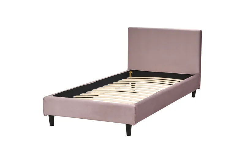 Bossom Sengramme 90x200 cm, Rosa/Mørkt tre