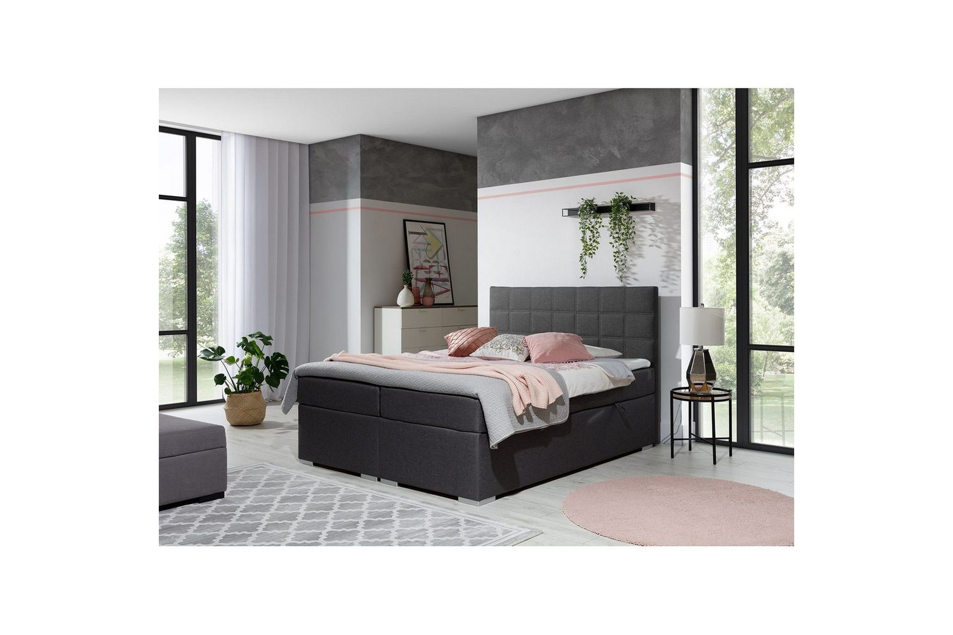 Box Spring Eltap Alice - 140x200 cm, Sawana 05, Grå