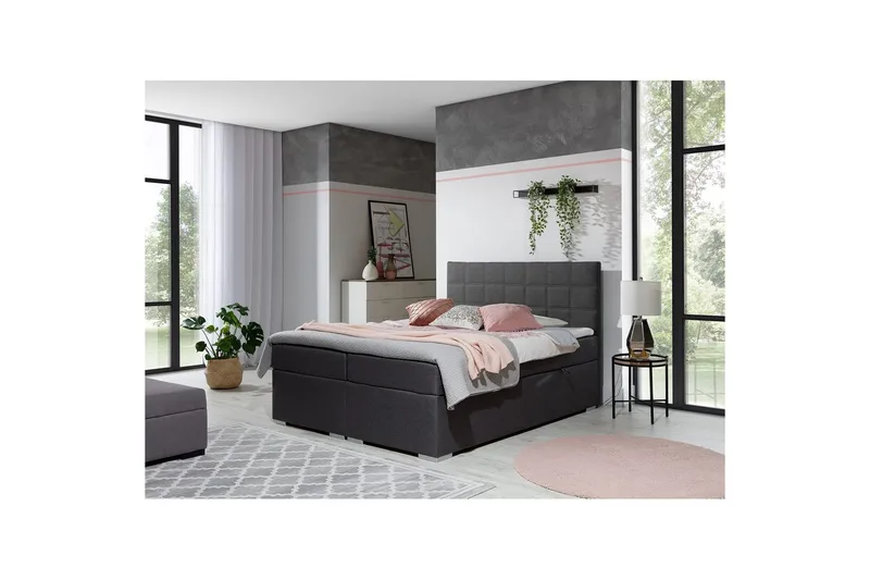 Box Spring Eltap Alice - 140x200 cm, Sawana 05, Grå - Møbler - Senger - Kontinentalsenger