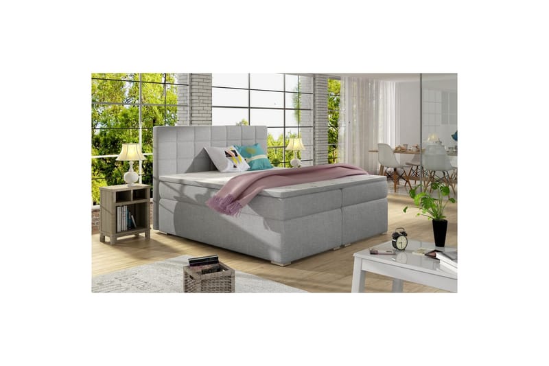 Box Spring Eltap Alice - 140x200 cm, Sawana 21, Grå - Møbler - Senger - Kontinentalsenger