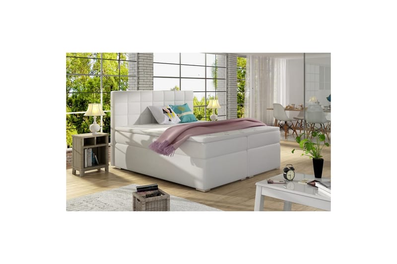 Box Spring Eltap Alice - 140x200 cm, Soft 17, Hvit - Møbler - Senger - Kontinentalsenger