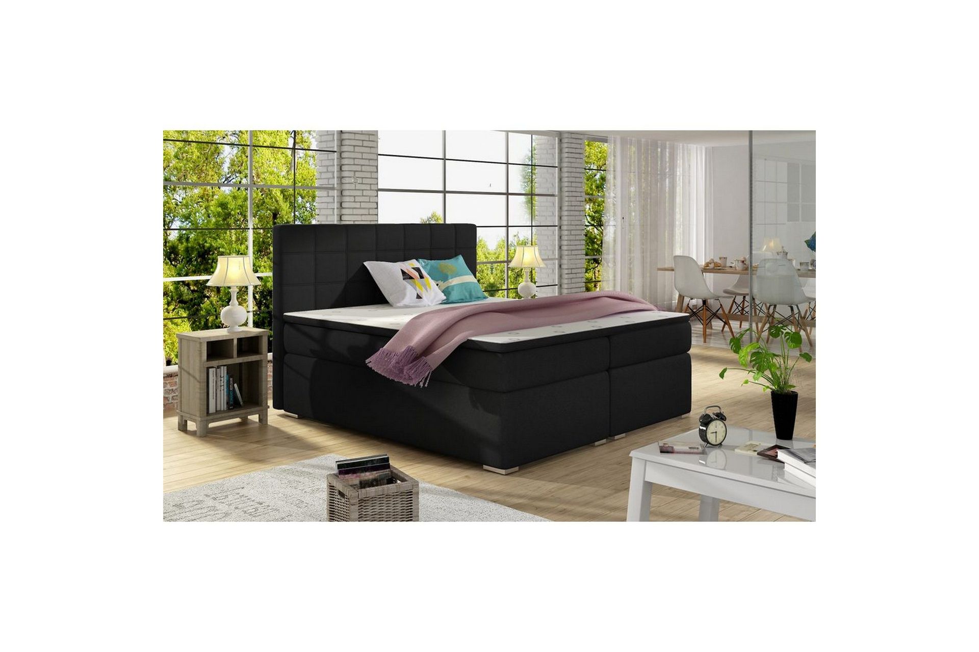Box Spring Eltap Alice - 160x200 cm, Sawana 14, Svart