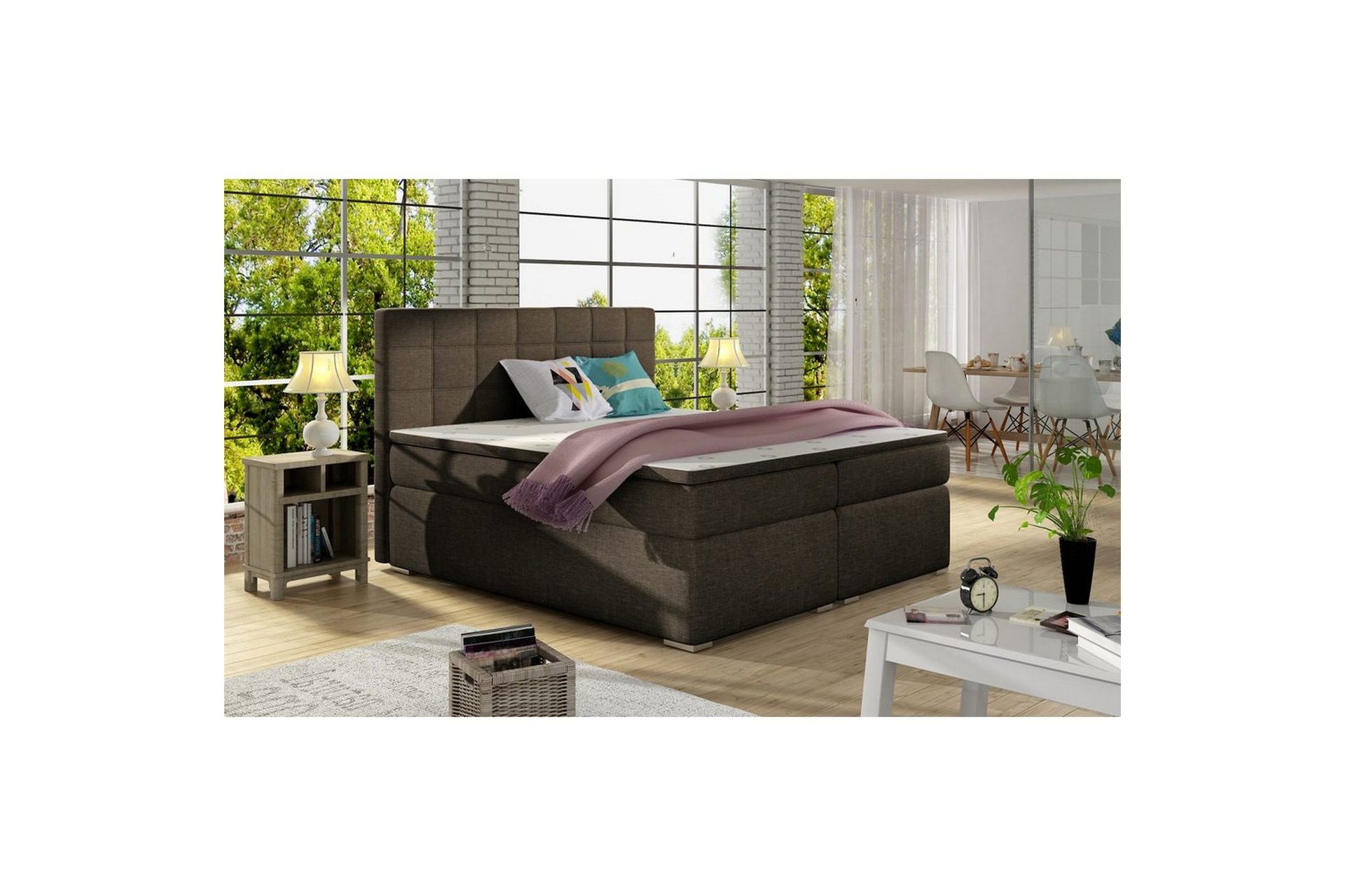 Box Spring Eltap Alice - 160x200 cm, Sawana 26, Mørk brun