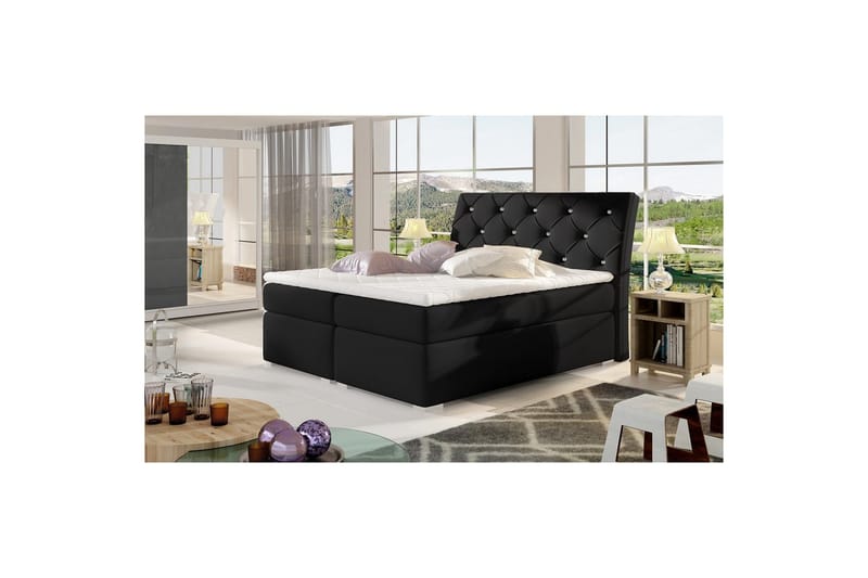 Box Spring Eltap Balvin - 140x200 cm, Soft 11, Svart - Møbler - Senger - Kontinentalsenger