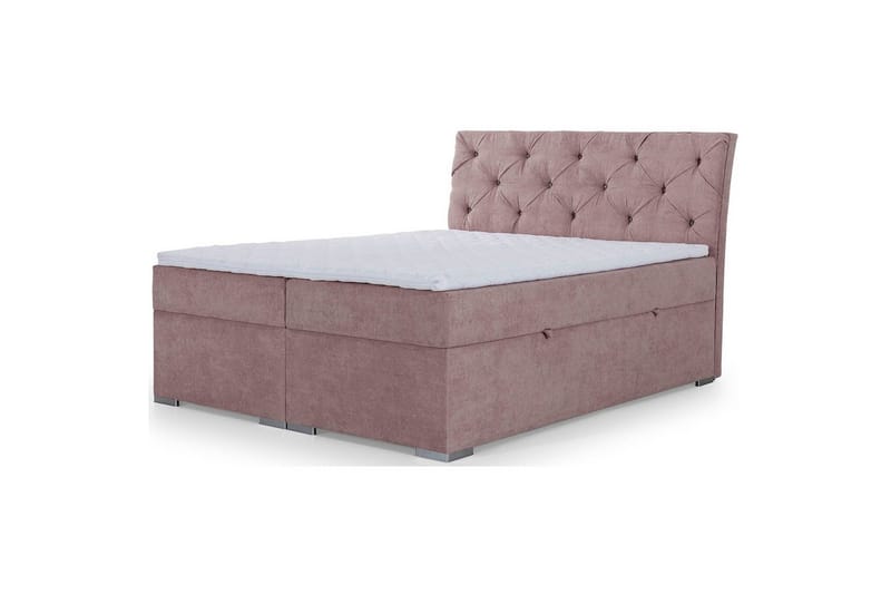 Box Spring Eltap Balvin - 140x200 cm, Soro 61, Rosa - Møbler - Senger - Kontinentalsenger