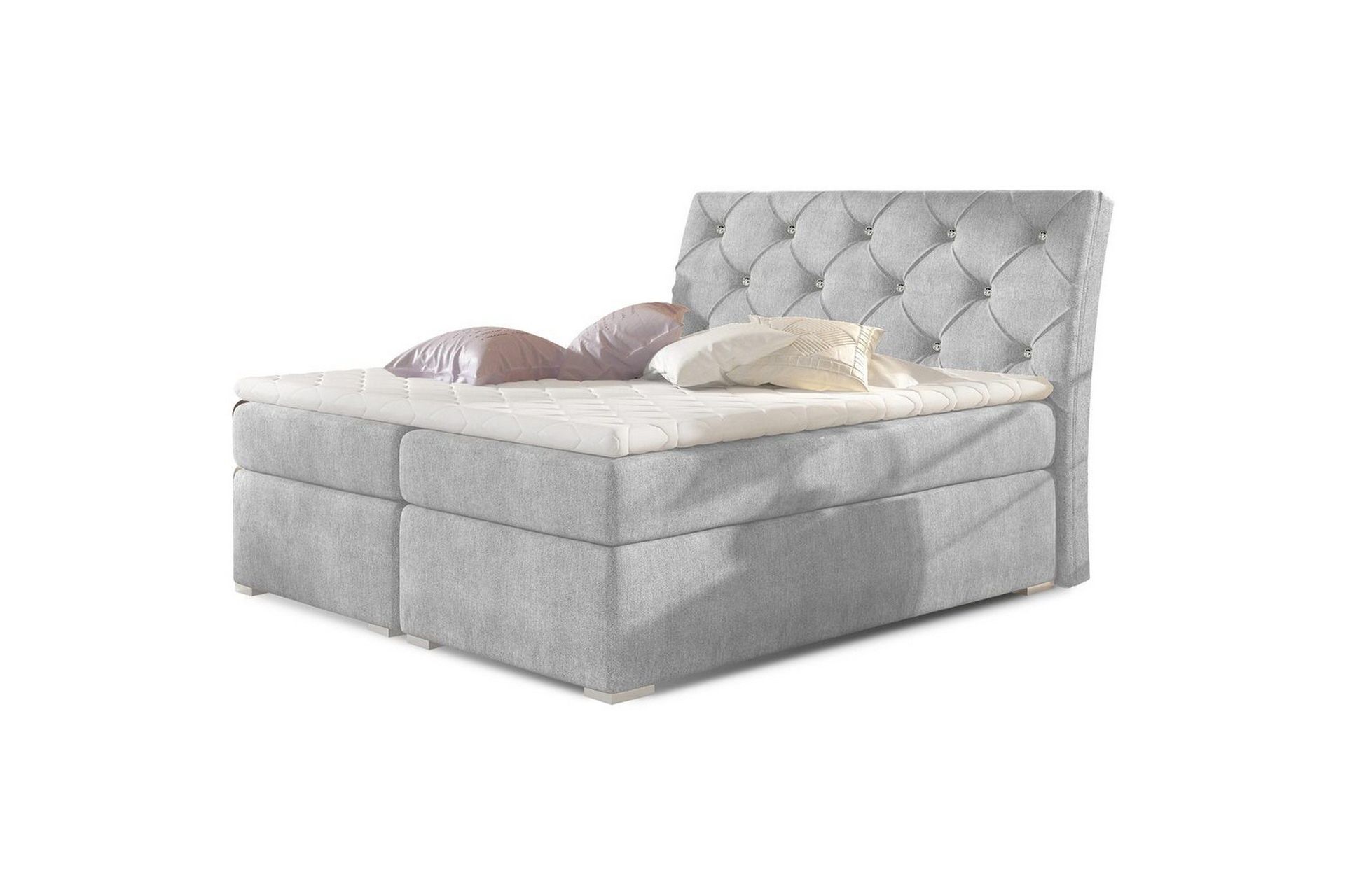 Box Spring Eltap Balvin - 160x200 cm, Omega 02, Grå